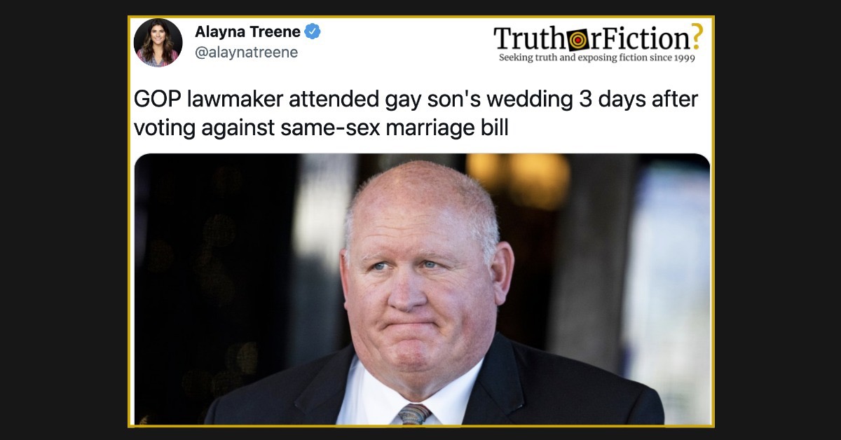 GOP Lawmaker Attends Gay Son’s Wedding Days After Voting Against LGBTQ Marriage Protections