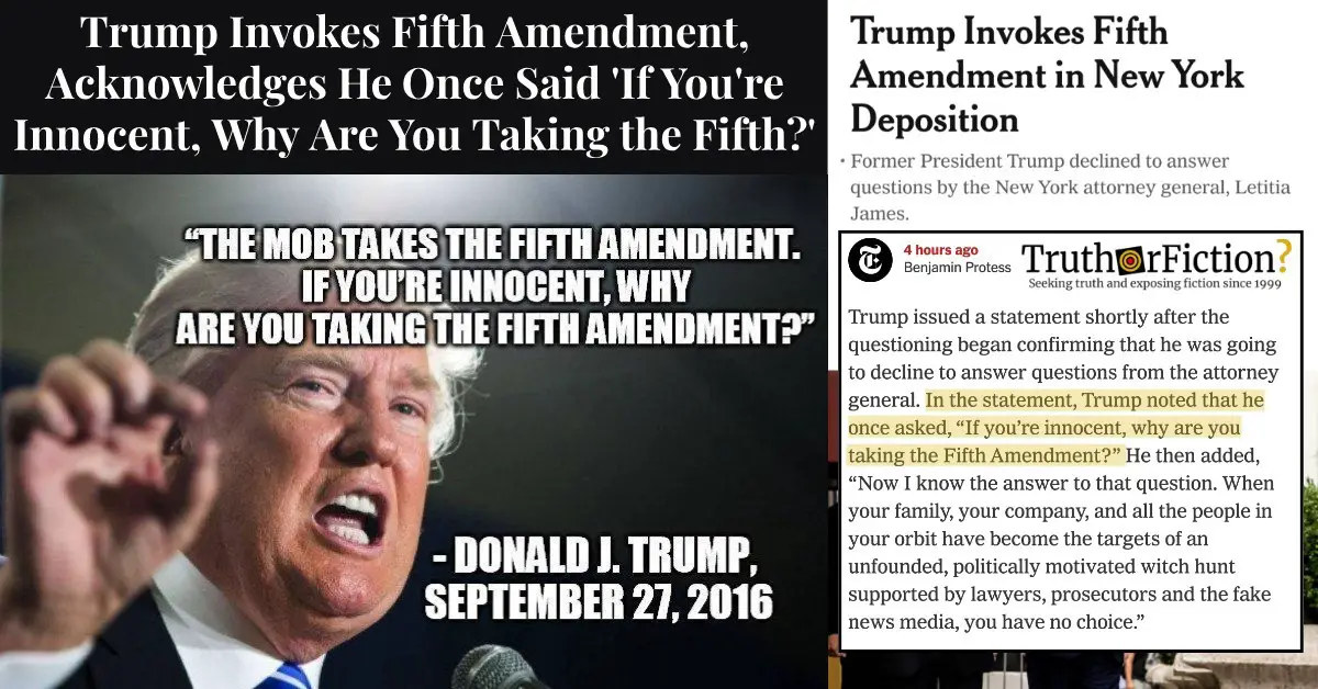 Trump ‘The Mob Takes the Fifth Amendment’ Quote