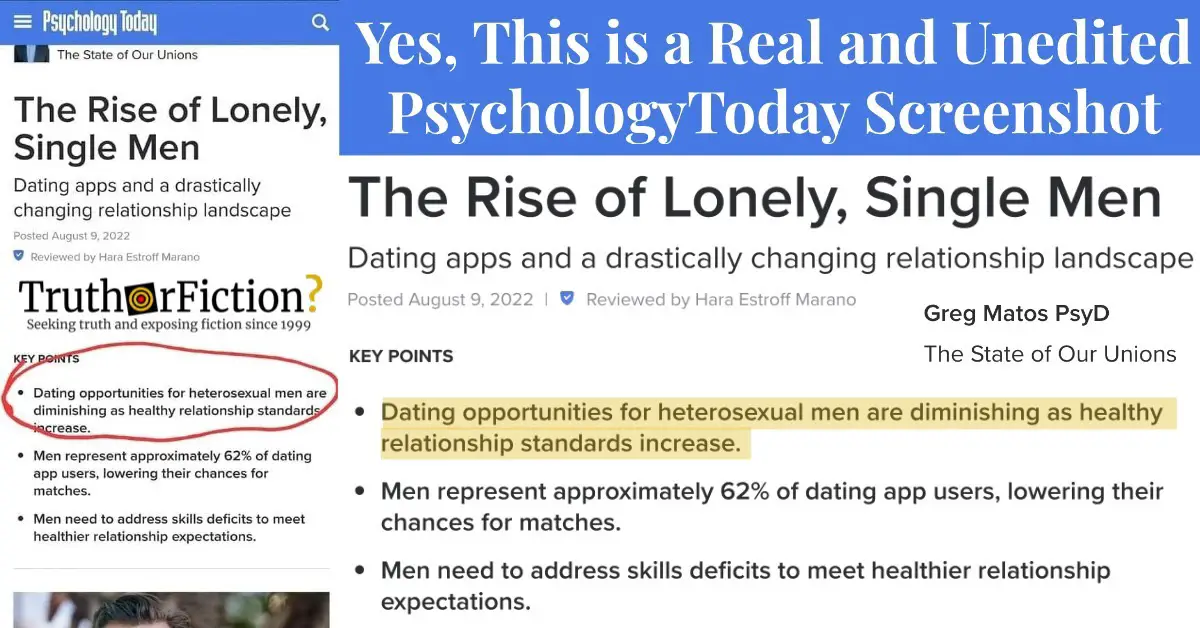 ‘The Rise of Lonely, Single Men’ as ‘Healthy Relationship Standards Increase’