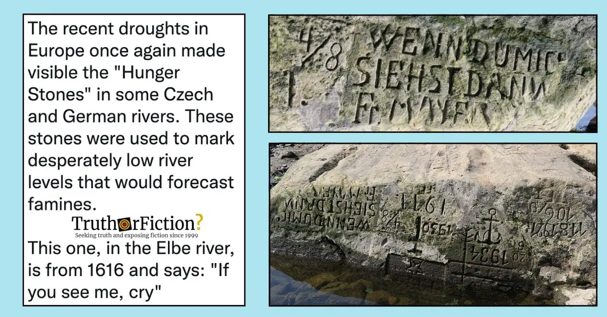 ‘If You See Me, Cry’: Hunger Stones in Some Czech And German Rivers