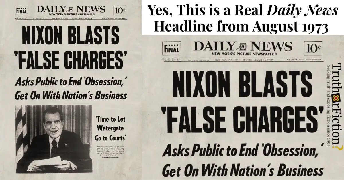 Nixon Blasts ‘False Charges’