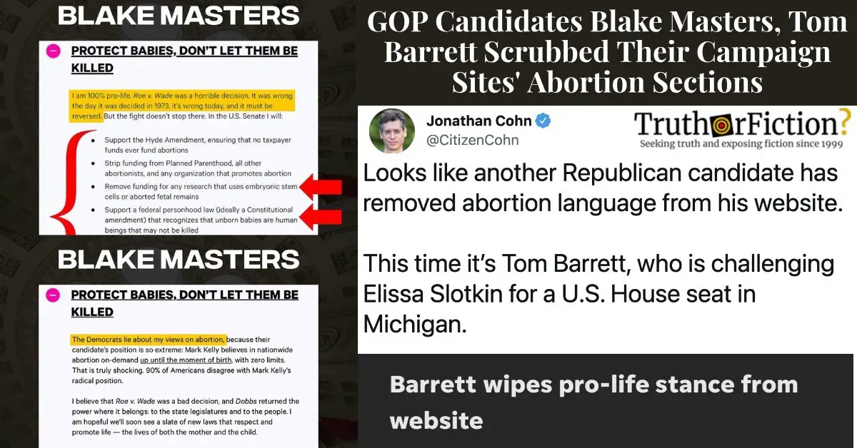 GOP Candidates Scrub Anti-Abortion Positions From Campaign Sites After Kansas Referendum