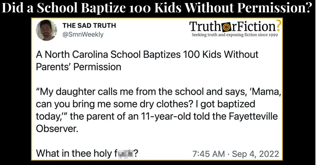 North Carolina School Baptisms