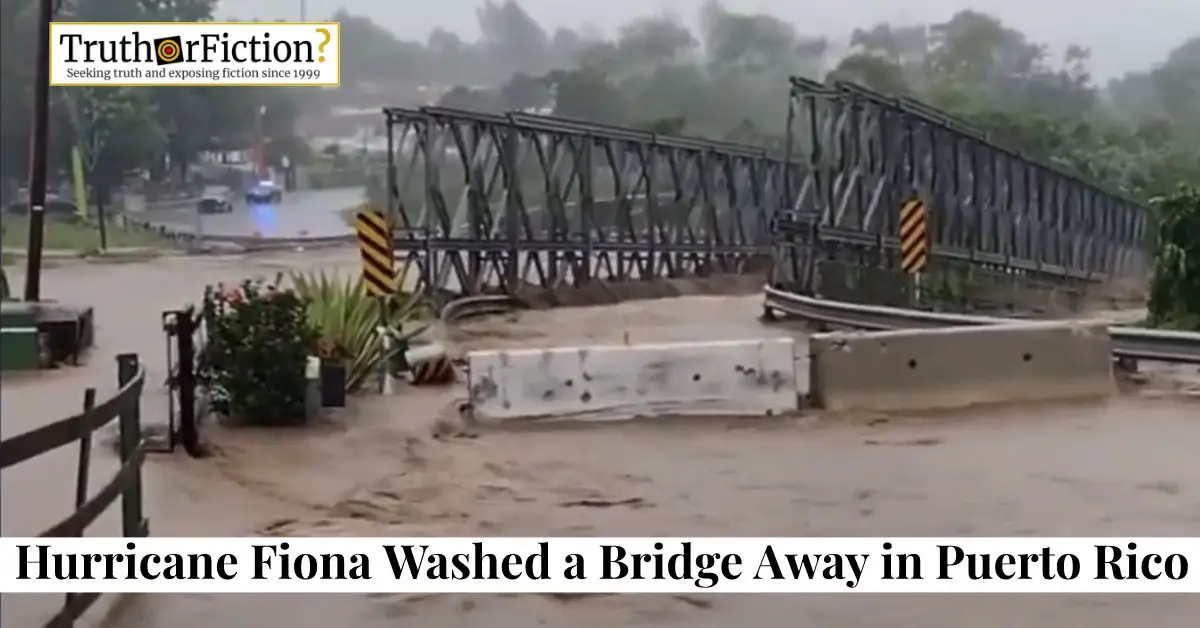 Puerto Rico Bridge Washed Away During Hurricane Fiona