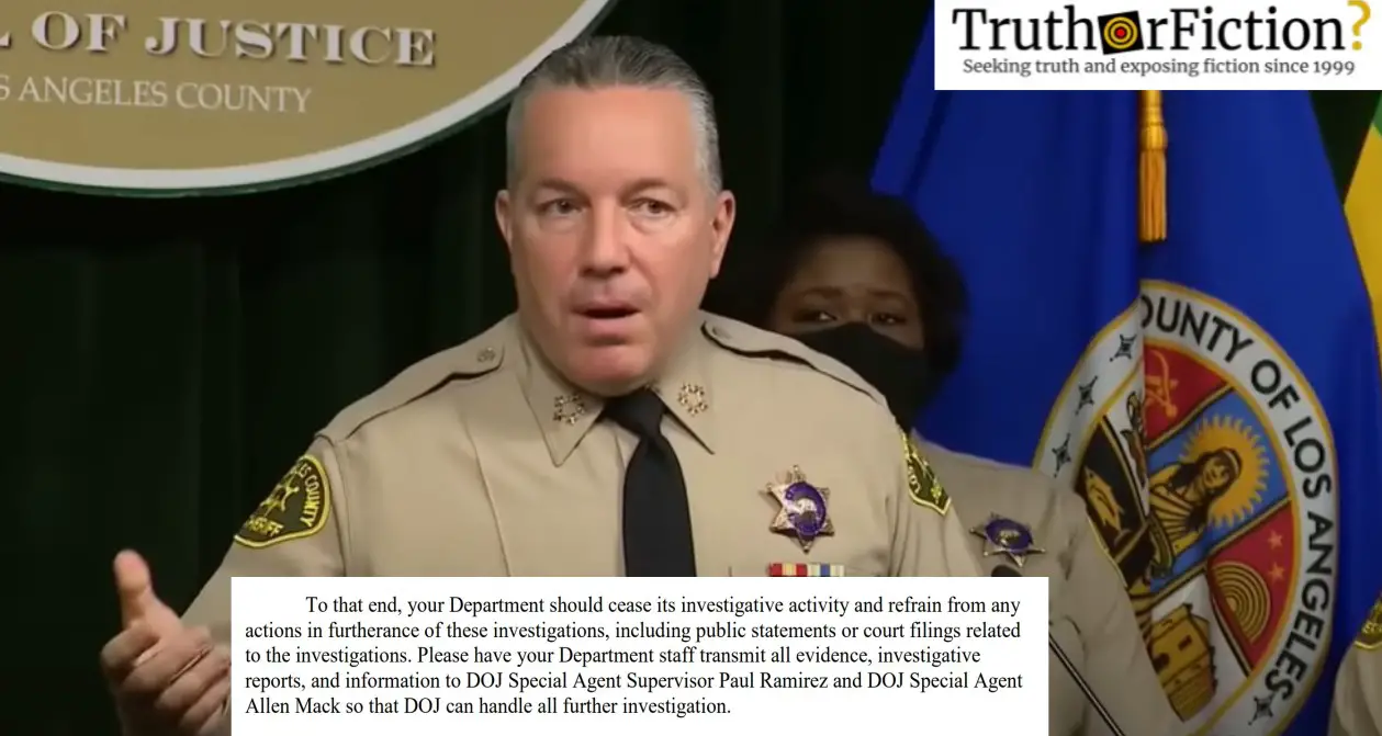 California Attorney General Seizes Control of Los Angeles Sheriff’s Investigation of Local Officials