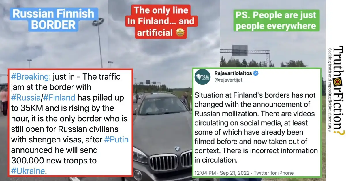 Russia ‘Traffic Jam at the Finnish Border’ Video