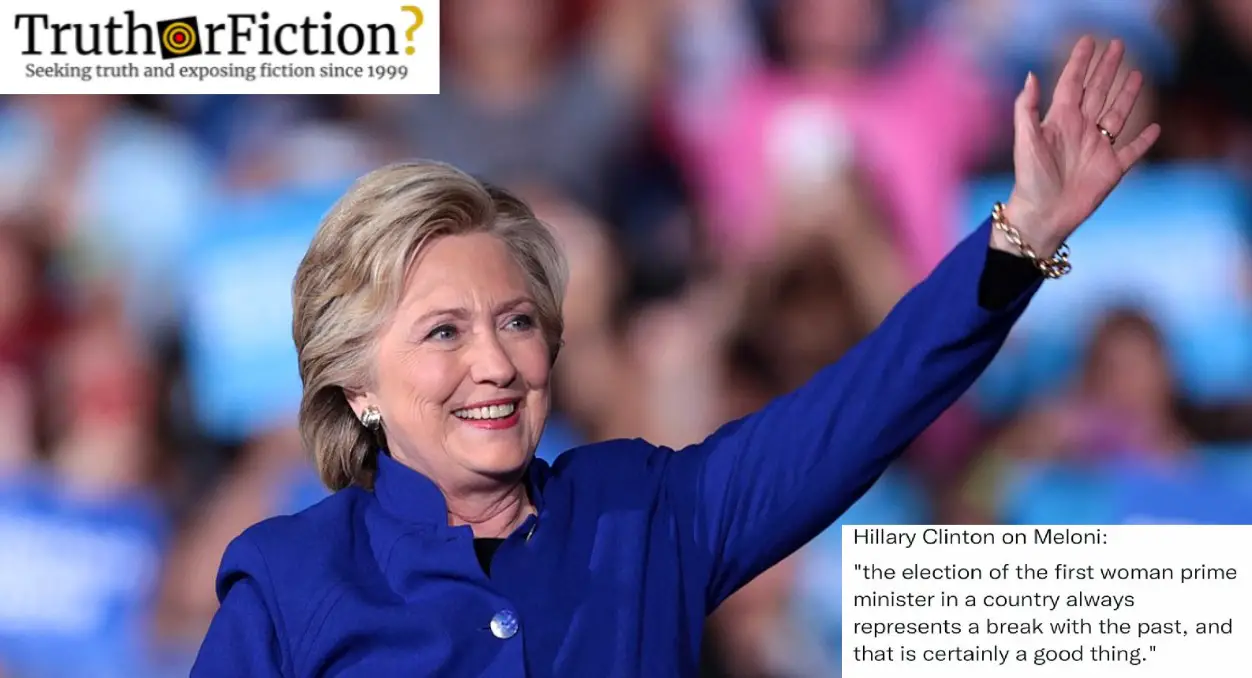 Did Hillary Clinton Praise Italy’s New Fascist Leader?