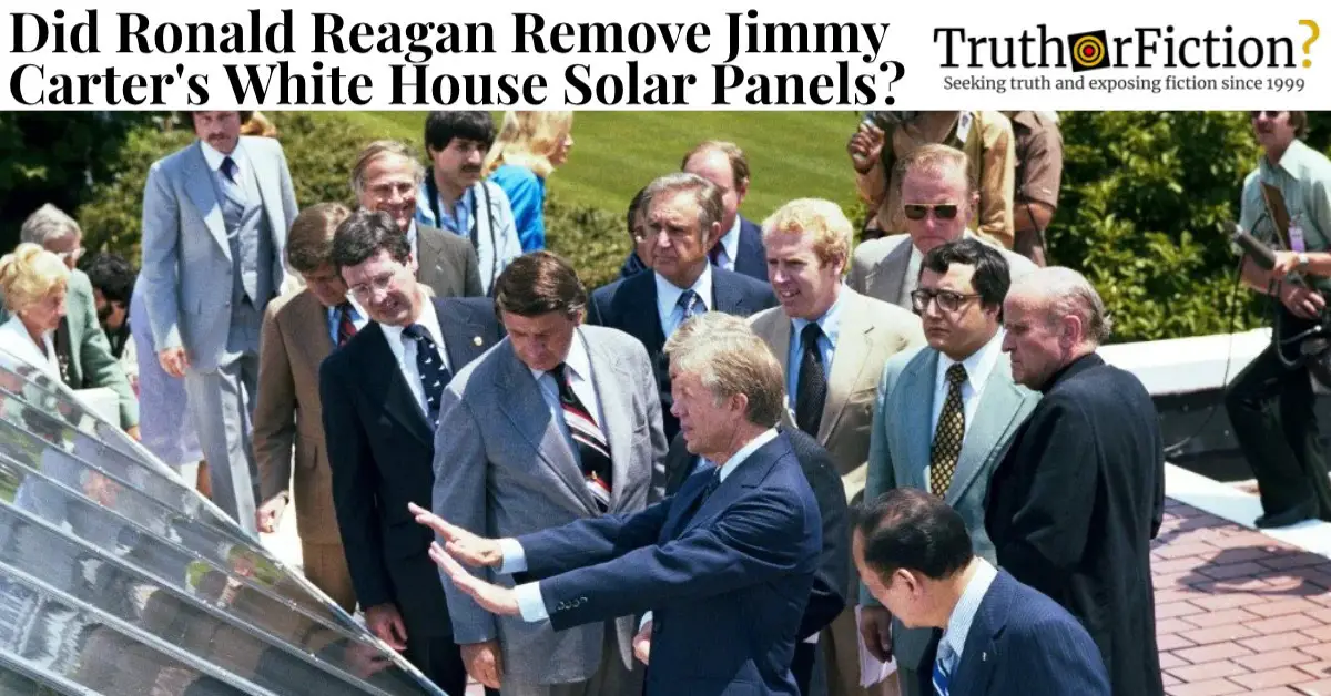 ‘Jimmy Carter Unveiling Solar Panels Atop the White House. Ronald Reagan Removed Them 2 Years Later’