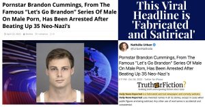 300px x 157px - Pornstar Brandon Cummings ... Arrested After Beating Up 35 Neo-Nazi's' -  Truth or Fiction?