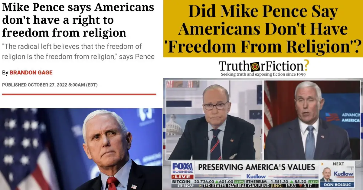 Mike Pence ‘Freedom From Religion’ Comments