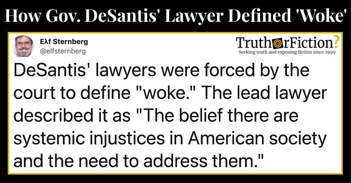 DeSantis Lawyers ‘Define Woke’