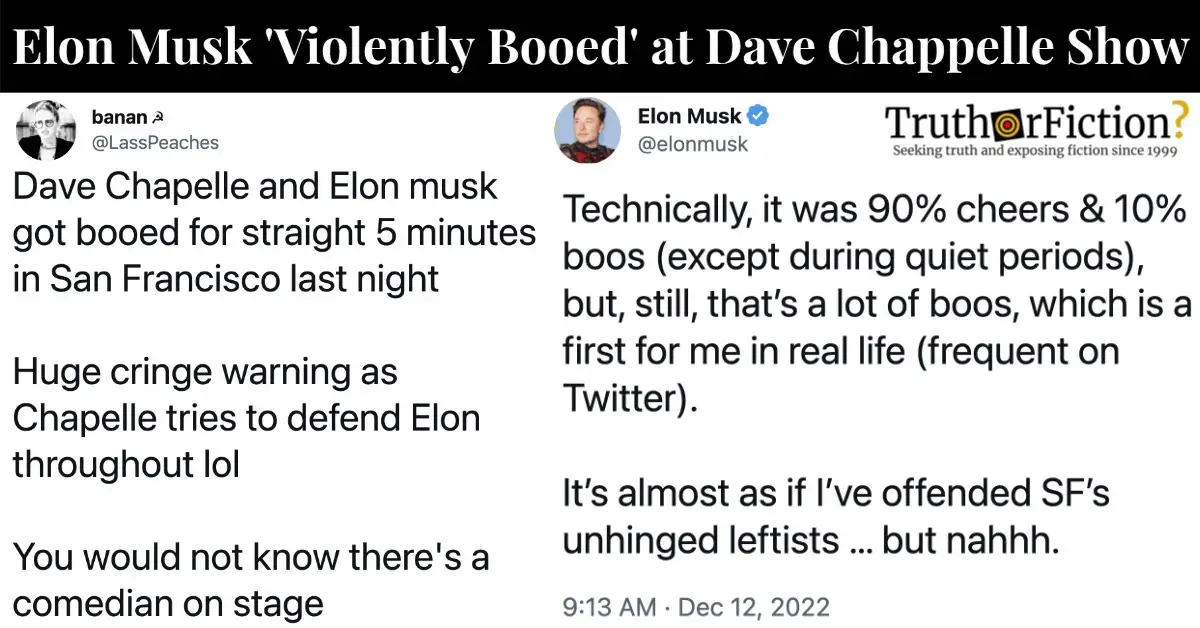 A Crowd Booed Elon Musk at a Dave Chappelle Show