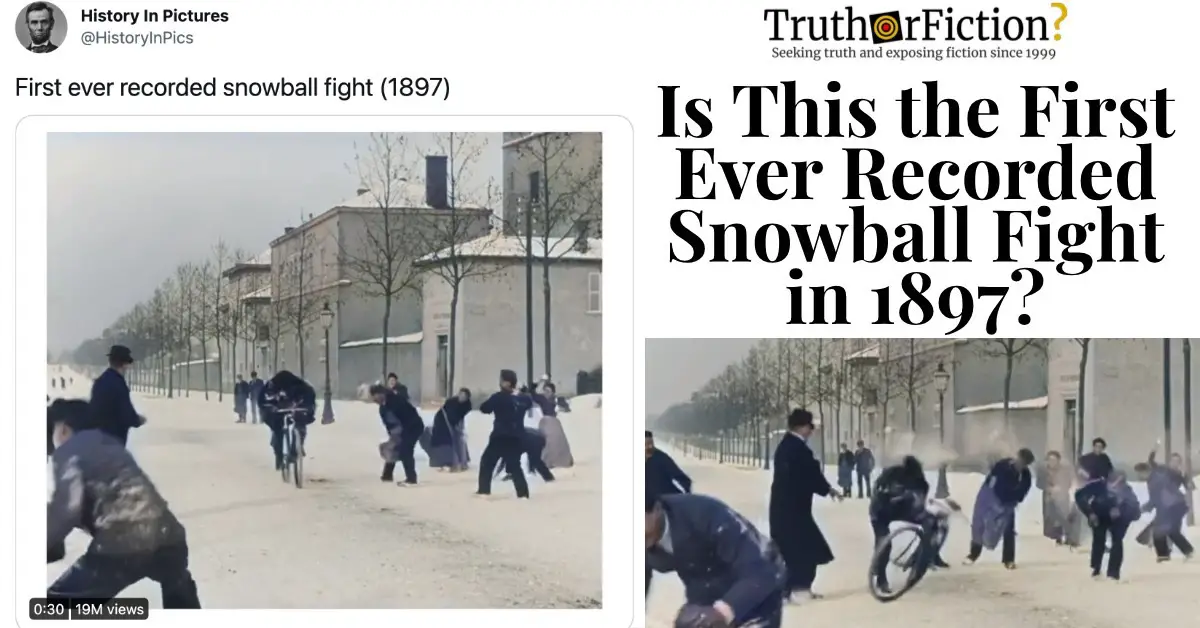 ‘First Recorded Snowball Fight’