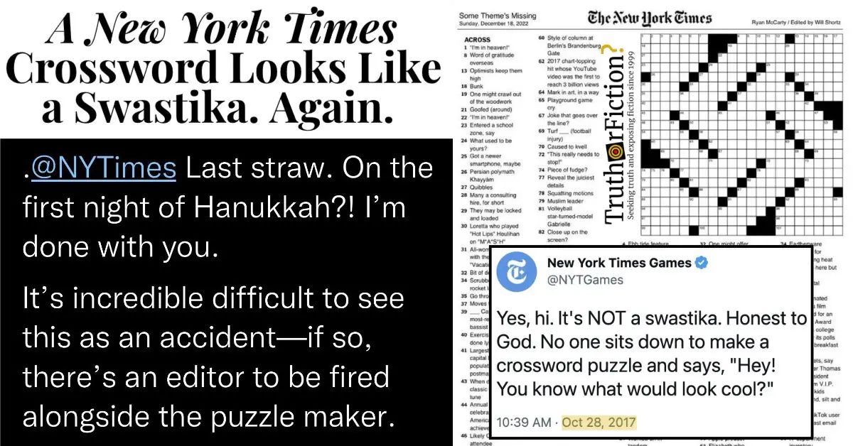 A Brief History of New York Times Crossword Puzzle Swastikas