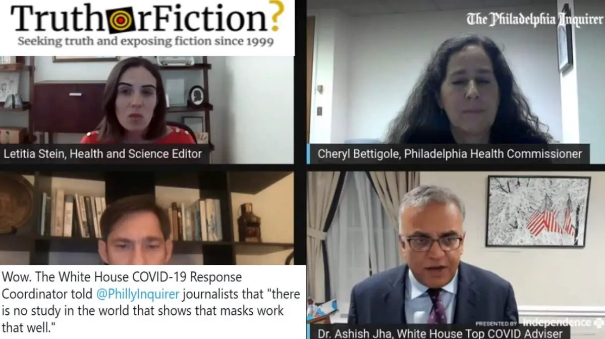 White House COVID-19 Chief Downplays Mask Use in ‘Confusing’ Interview