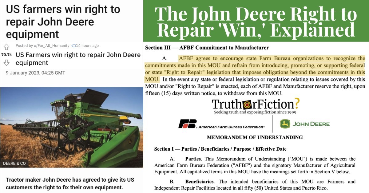 John Deere and ‘Right to Repair,’ Explained