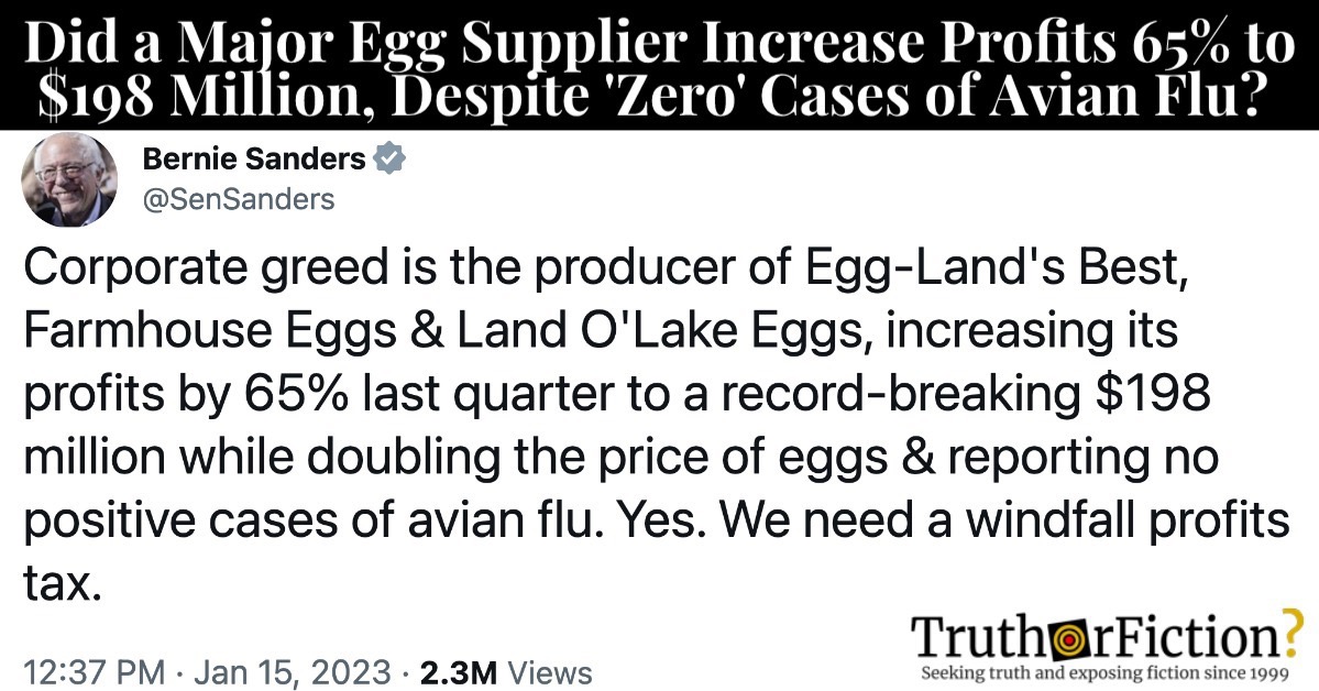Eggs, Chickens, and ‘Windfall Profit Tax’ Tweets