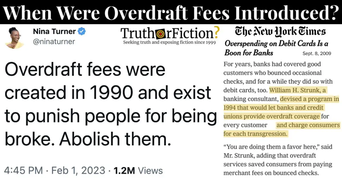 Were Overdraft Fees Created in 1990?
