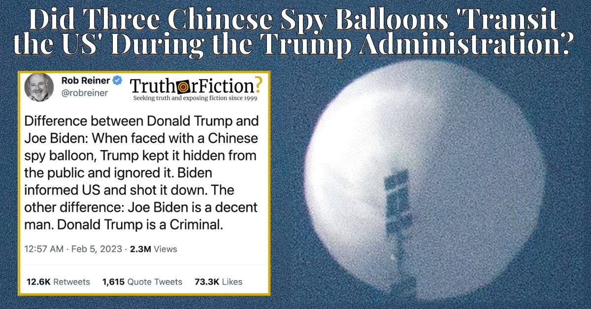 Chinese Spy Balloons Under Trump