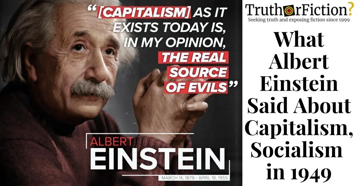 Einstein ‘Capitalism As It Exists Today’ Quote