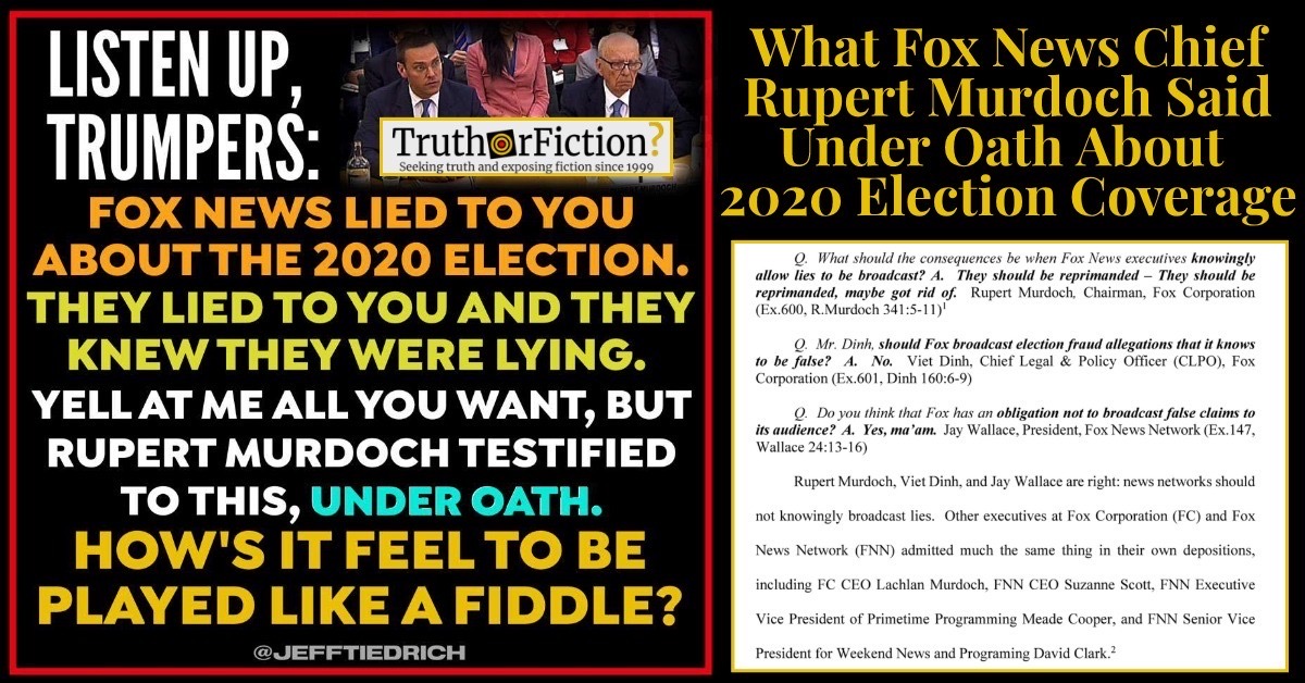 What Rupert Murdoch Said Under Oath About Fox News’ 2020 Election Claims