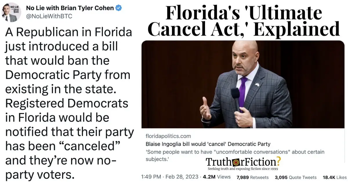 Blaise Ingoglia, Florida Republicans, and the ‘Ultimate Cancel Act’