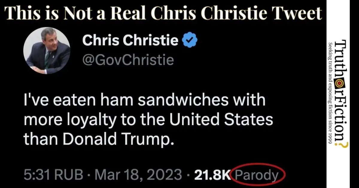 Chris Christie ‘Ham Sandwich’ Tweet