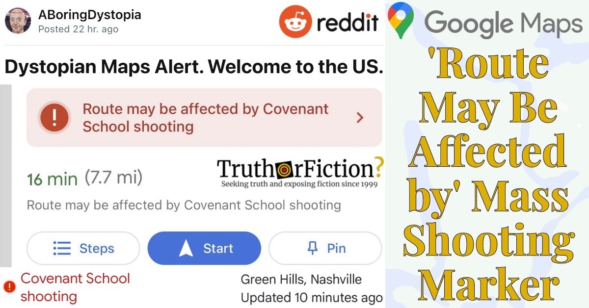 Google Maps ‘Shooting in Nashville’ Marker