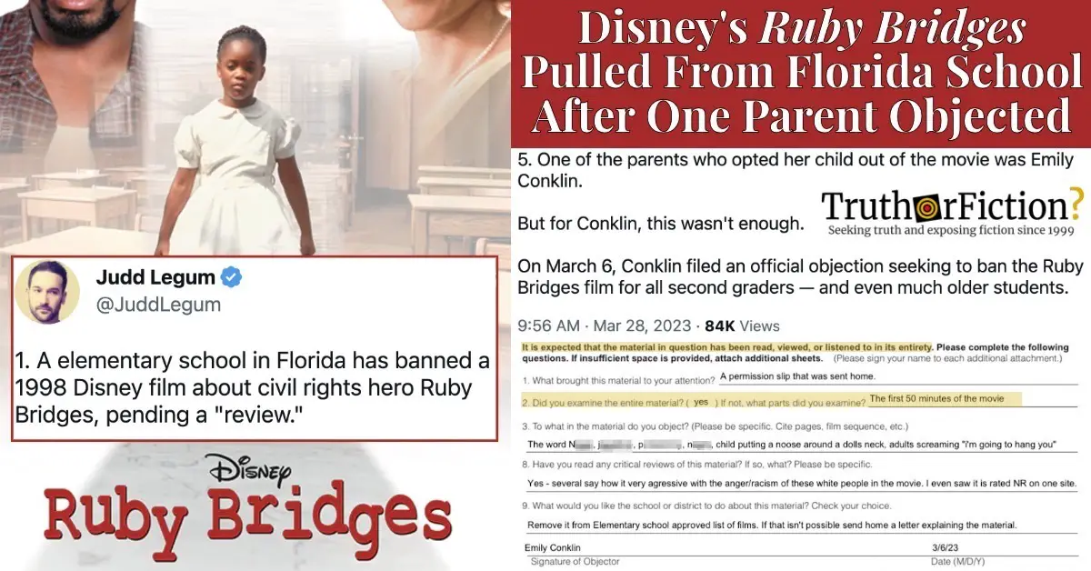 ‘Ruby Bridges’ Movie Banned in Florida School