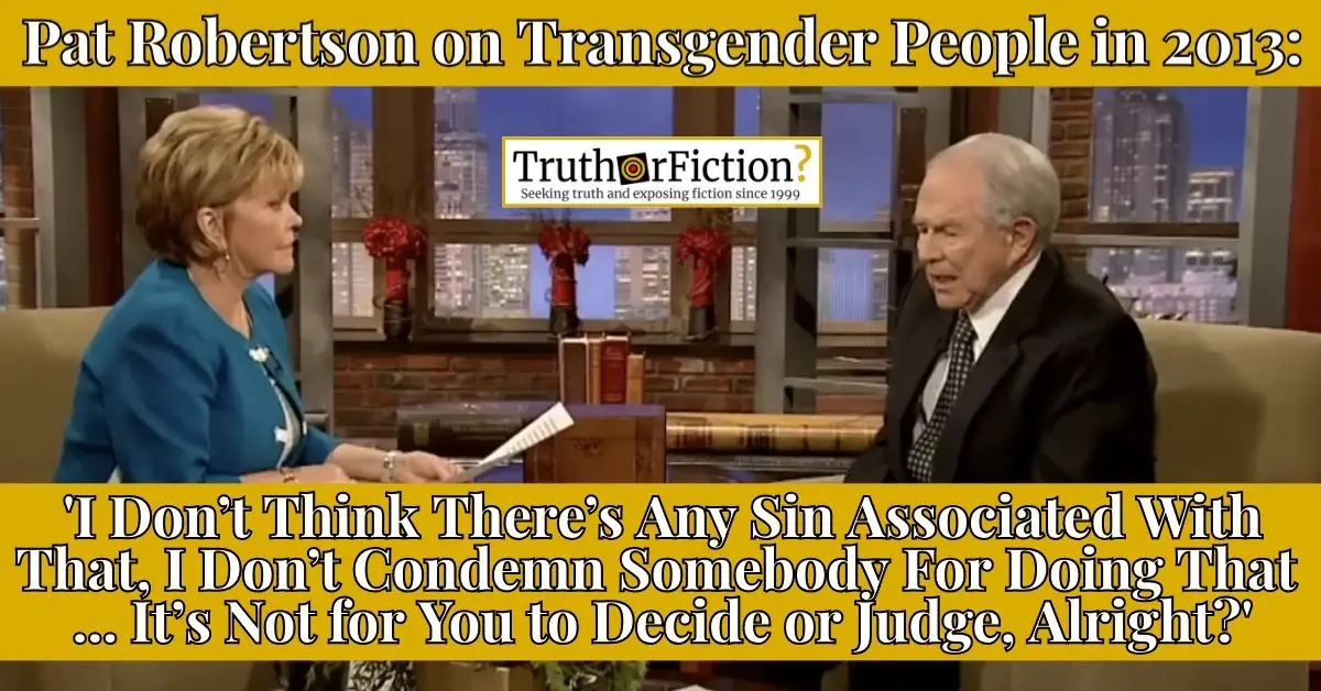 2013 Video of Pat Robertson Discussing Transgender People Resurfaces
