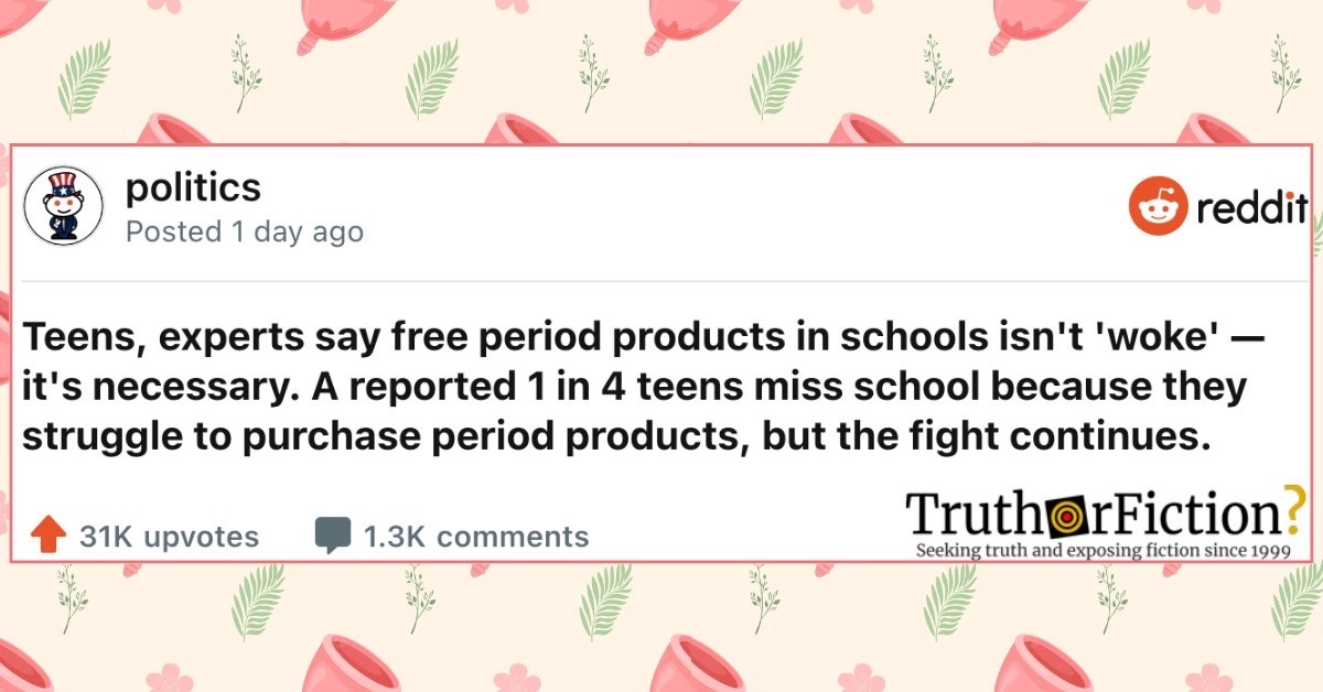 ‘Woke Free Tampons’ and ‘Period Poverty’ in the United States