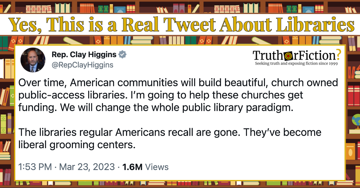Clay Higgins’ ‘Library’ Tweet