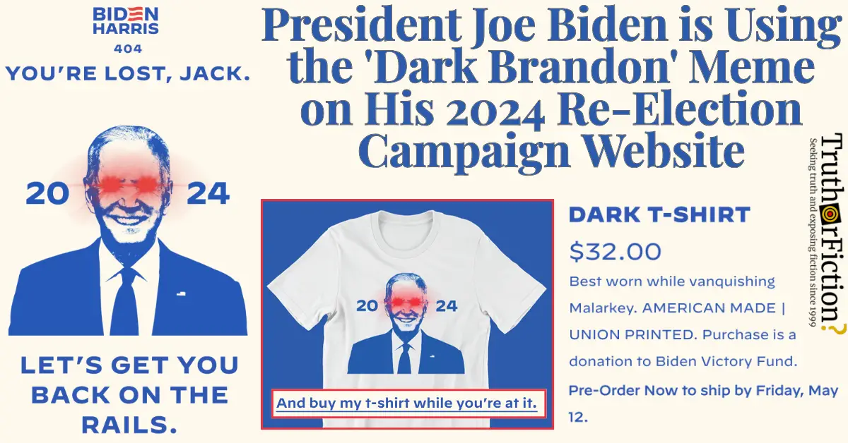 Joe Biden’s 2024 Campaign Site Uses ‘Dark Brandon’ Meme