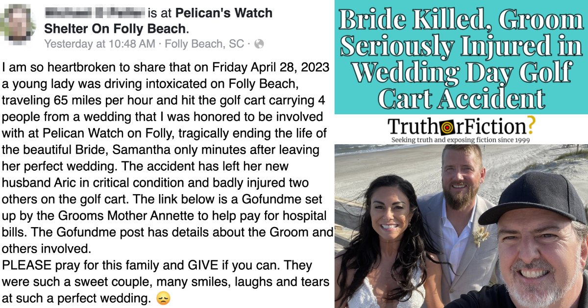 South Carolina Bride Killed on Wedding Day