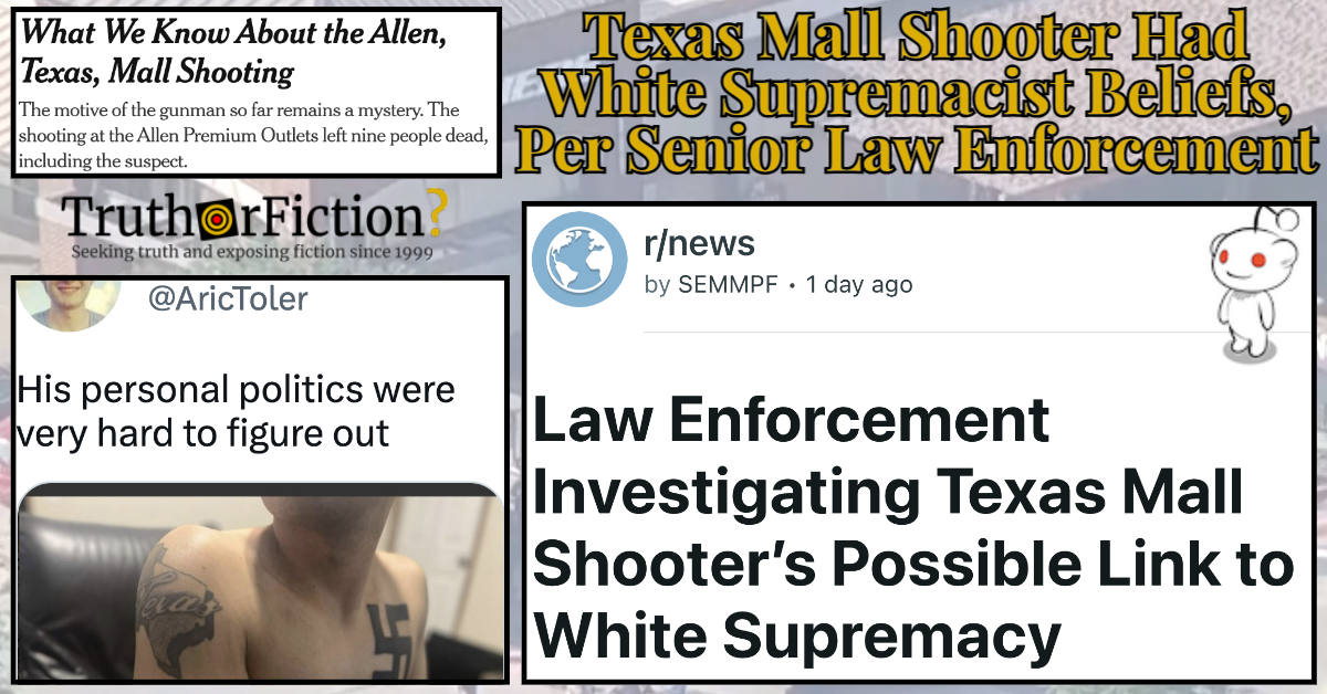 Texas Mall Shooter Espoused White Supremacist Views, Senior Law Enforcement Officials Confirm
