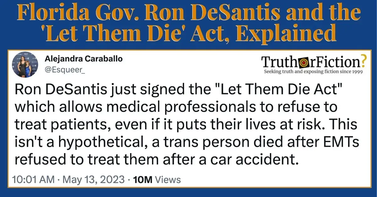Ron DeSantis and the ‘Let Them Die Act’
