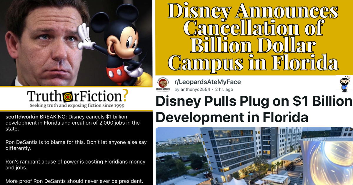 Disney ‘Pulls Plug’ on Billion Dollar Florida Campus