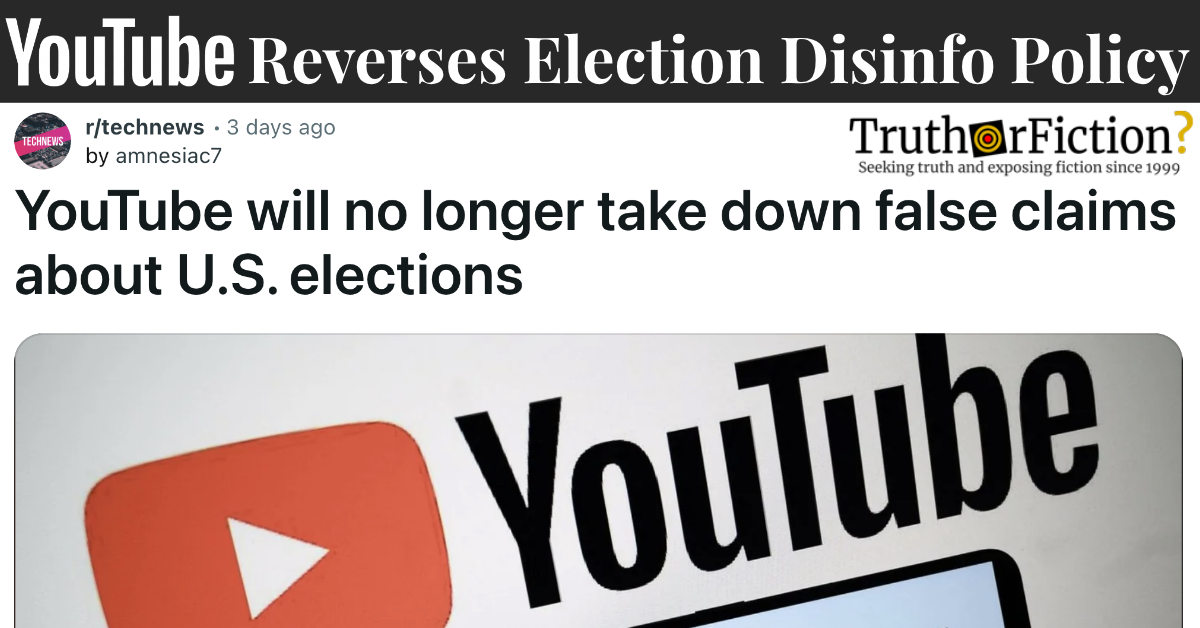 In a Friday News Dump, YouTube Announces Election Disinformation Policy Changes