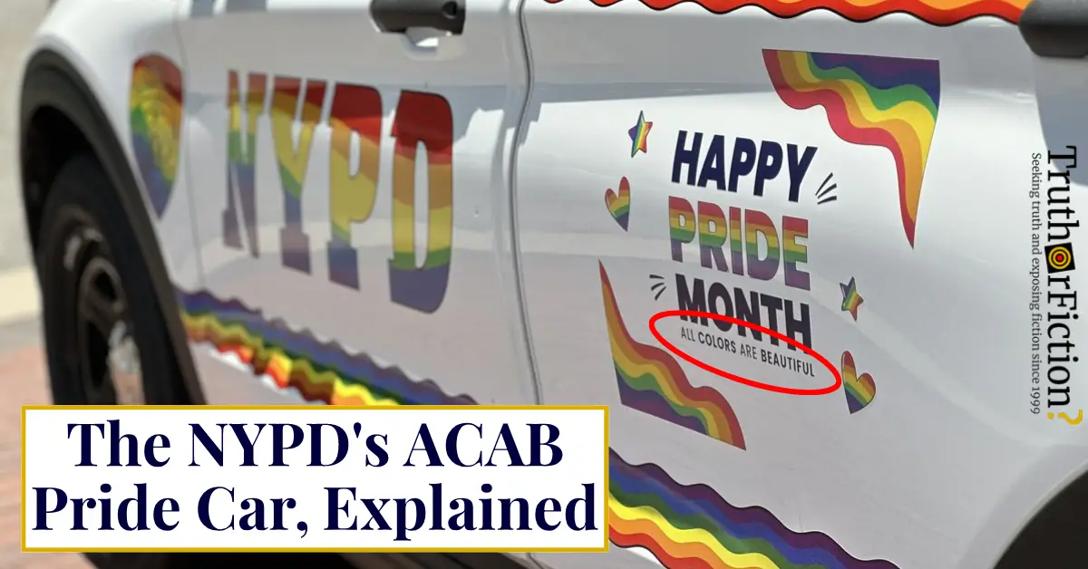 NYPD ‘ACAB’ Pride Car
