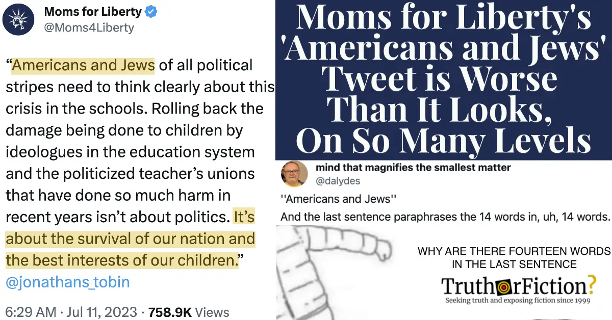 Moms for Liberty’s ‘Americans and Jews’ Tweet