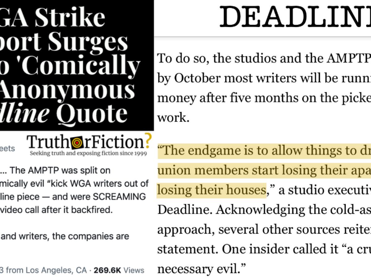 Studios Allegedly Won't End Strike Till Writers “Start Losing Their  Apartments”