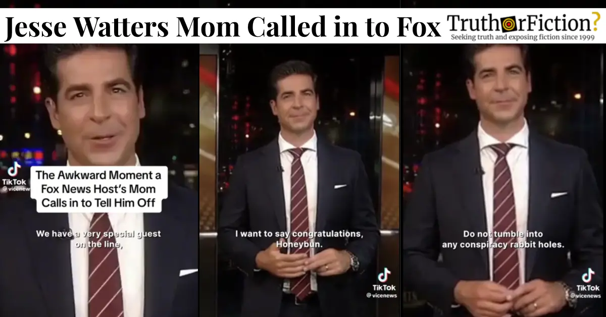 Jesse Waters’ Mom Called During His Fox News Show to Remind Him Not to Lie?