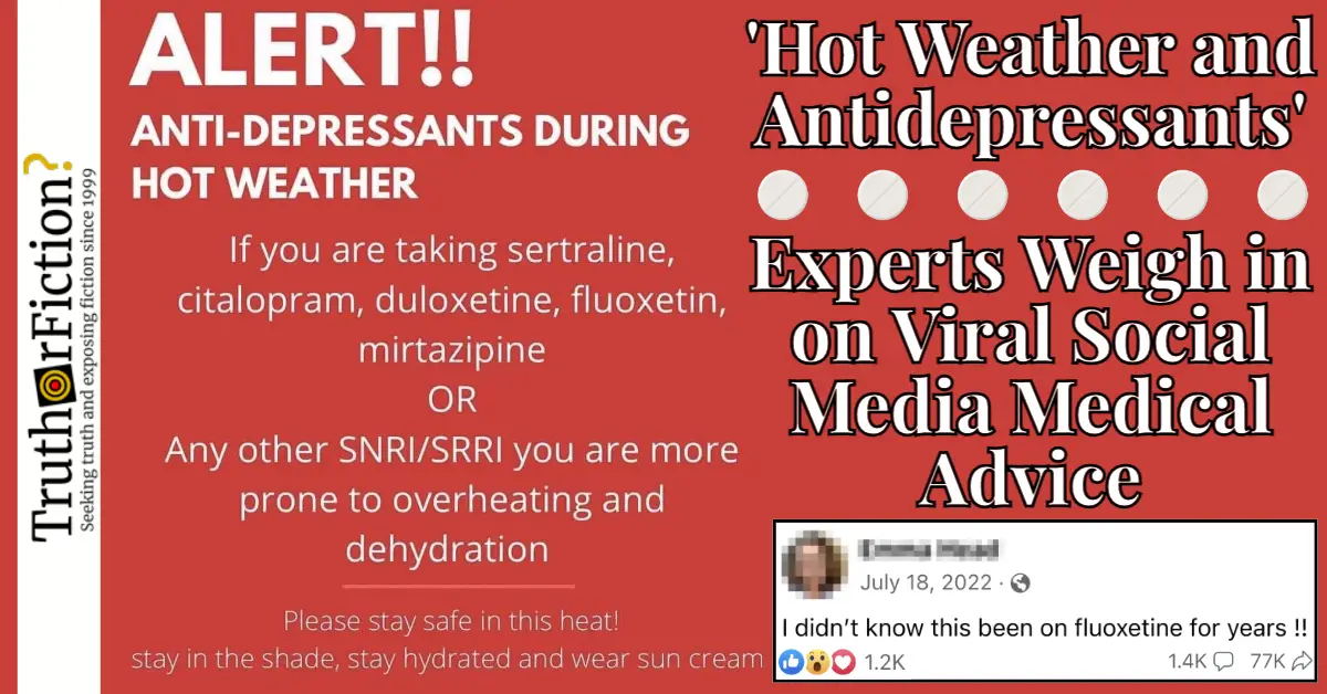Antidepressants and Hot Weather Warning