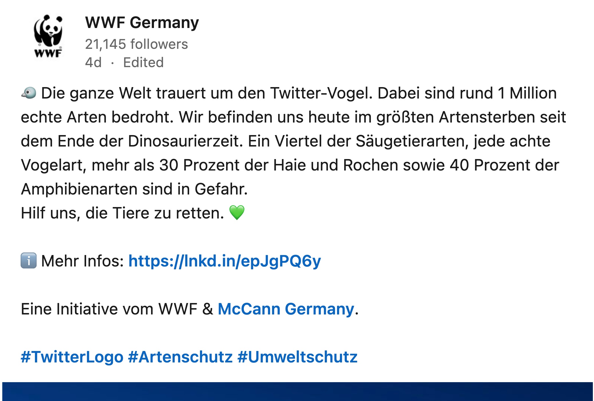 germany wwf twitter ad linkedin