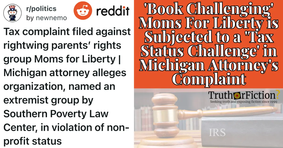 ‘Tax Complaint’ Filed Against Moms For Liberty in Michigan