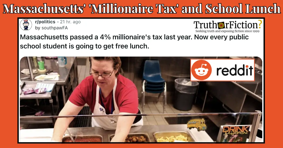 Massachusetts Millionaires’ Tax and Free School Lunches