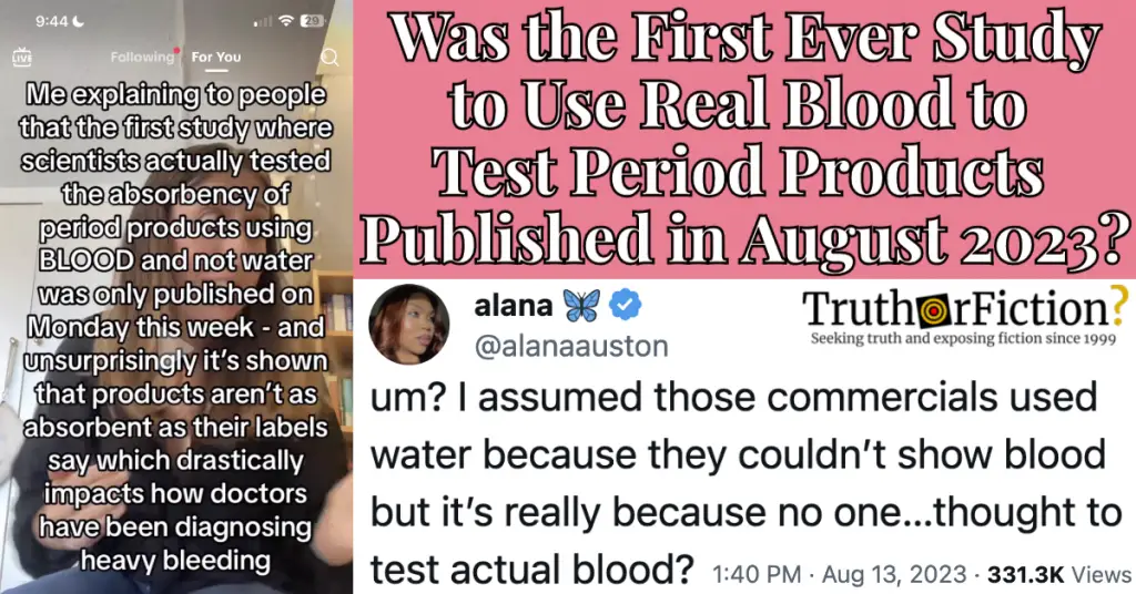 Period Product Absorbency Test Uses Blood for the First Time